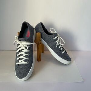 Women’s Keds Gray and White Low-Top Canvas Sneaker